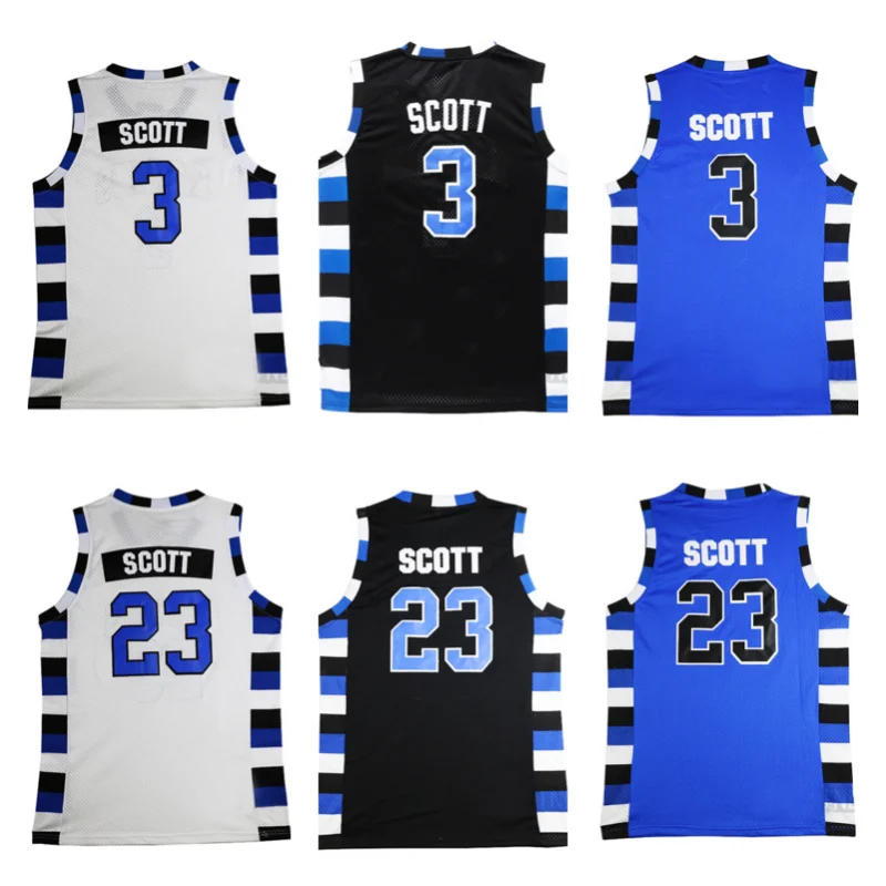 

Movie ONE TREE HILL SCOTT #23 RAVENS #3 Basketball Jersey Sports Shirt Breathable Quick Drying Mens Tops LOGO Sewing Embroidery