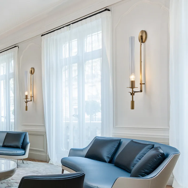 Postmodern Style Wall Lamp Glass Lampshade Design LED Light for Living Room Decoration Corridor Dining Room Lighting Fixtures