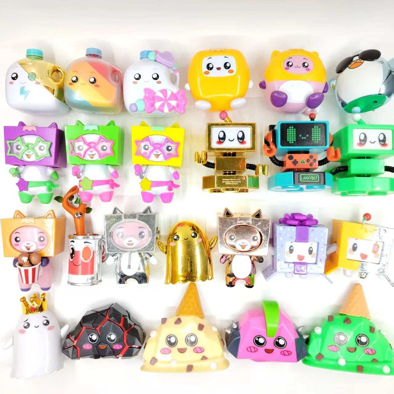 1 قطعة Lankybox الأصلي الشكل 6-8 سنتيمتر مجموعة جميلة أرقام اللعب نادر الذهب روبوت الاطفال الفتيات أفضل هدايا عيد الميلاد