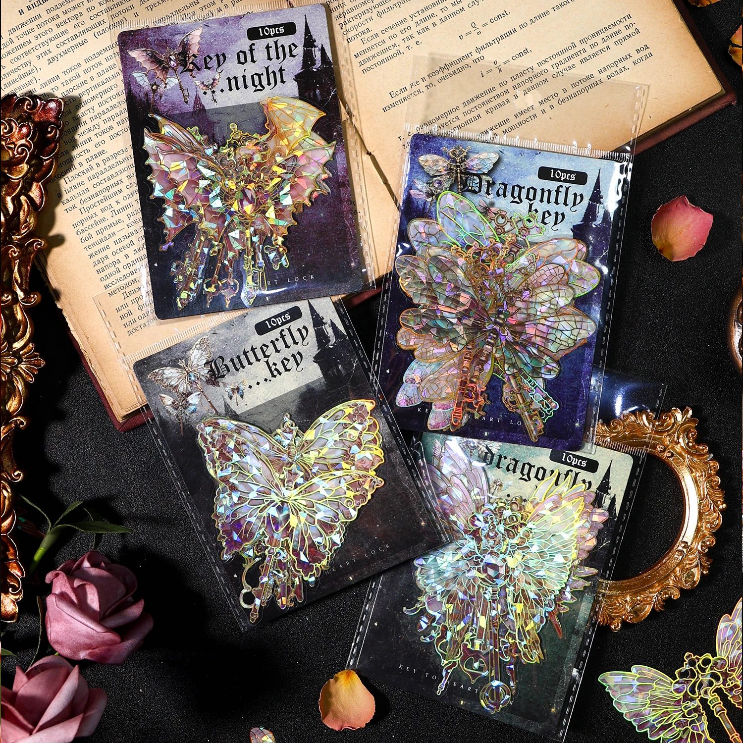 

Винтажный ключ-бабочка, горячее тиснение, наклейка для домашних животных, сделай сам, материал ручной работы, украшение для альбомов, фоторамка, дневник, эстетические канцелярские принадлежности