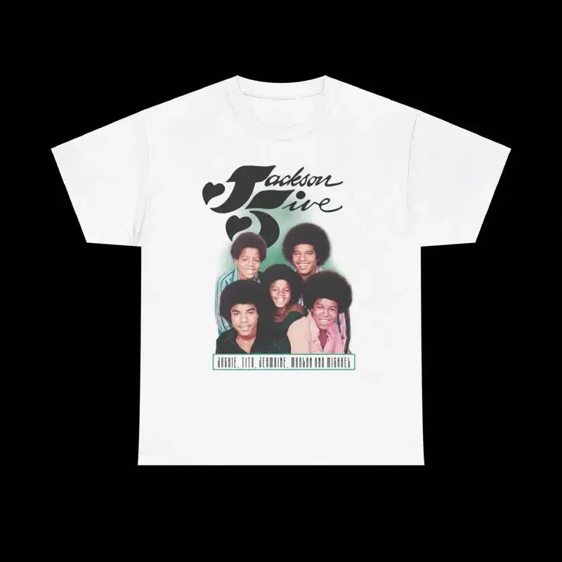 Sale Vtg The Jackson 5 Band Tito Cotton Weißes T-Shirt in voller Größe J