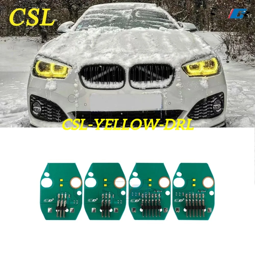 

FULOWAY Yellow Angel Eyes DRL For 2016 2017 2018 BMW 1 series F20 F21 LCI LED Headlight Daytime Running Light 63117428425