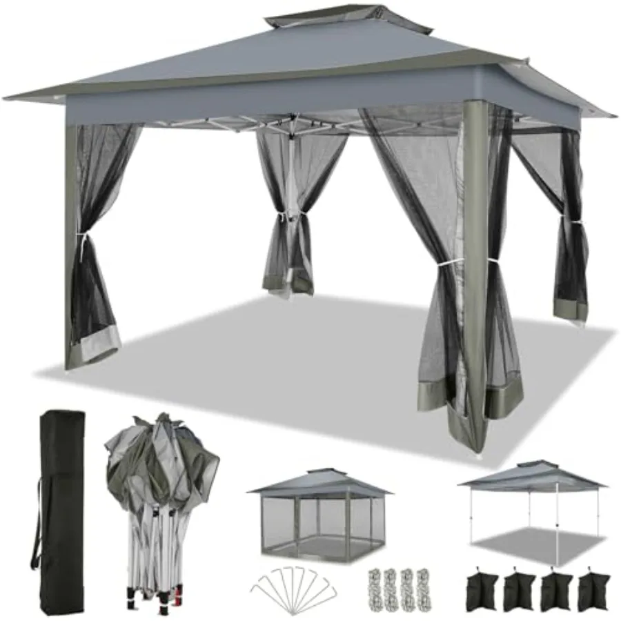 Feet Pop up Gazebo on Clearance Outdoor pop up Canopy Tent, carpas para Patio, Shelter Tents with Netting and Portable Carry Ba