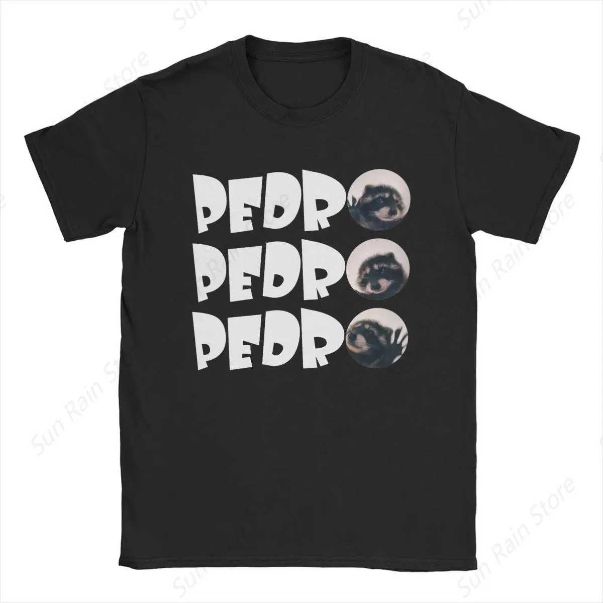 Men's T-Shirt Pedro The Dancing Raccoon Funny Cotton Tee Shirt Short Sleeve T Shirt Crew Neck Clothes Adult