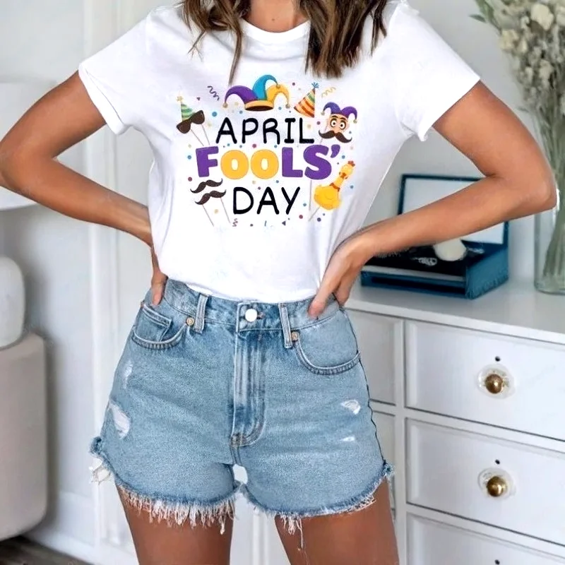 April Fools Day Prank Victim Survivor Women Tee Funny April 1st Joke Shirt Sarcastic Humor Graphic Top Office Party Prank Gift