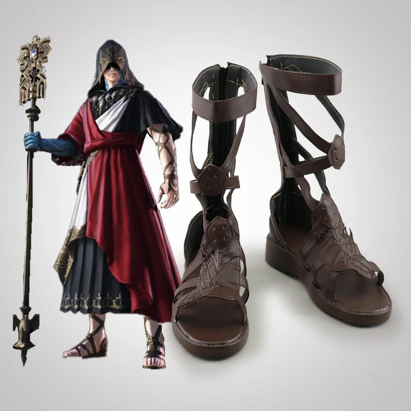 FF7 Crystal Exarch Game Cosplay Shoes Custom Made Boots Adult Halloween Cosplay Crystal Exarch Shoes