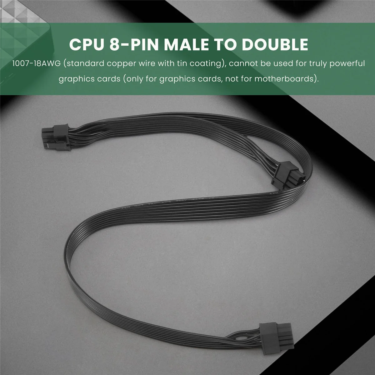 ATX CPU 8-Pin Male to Dual PCIe 8-Pin (6+2) Male Power Supply Cable for Corsair Modular Power Supply