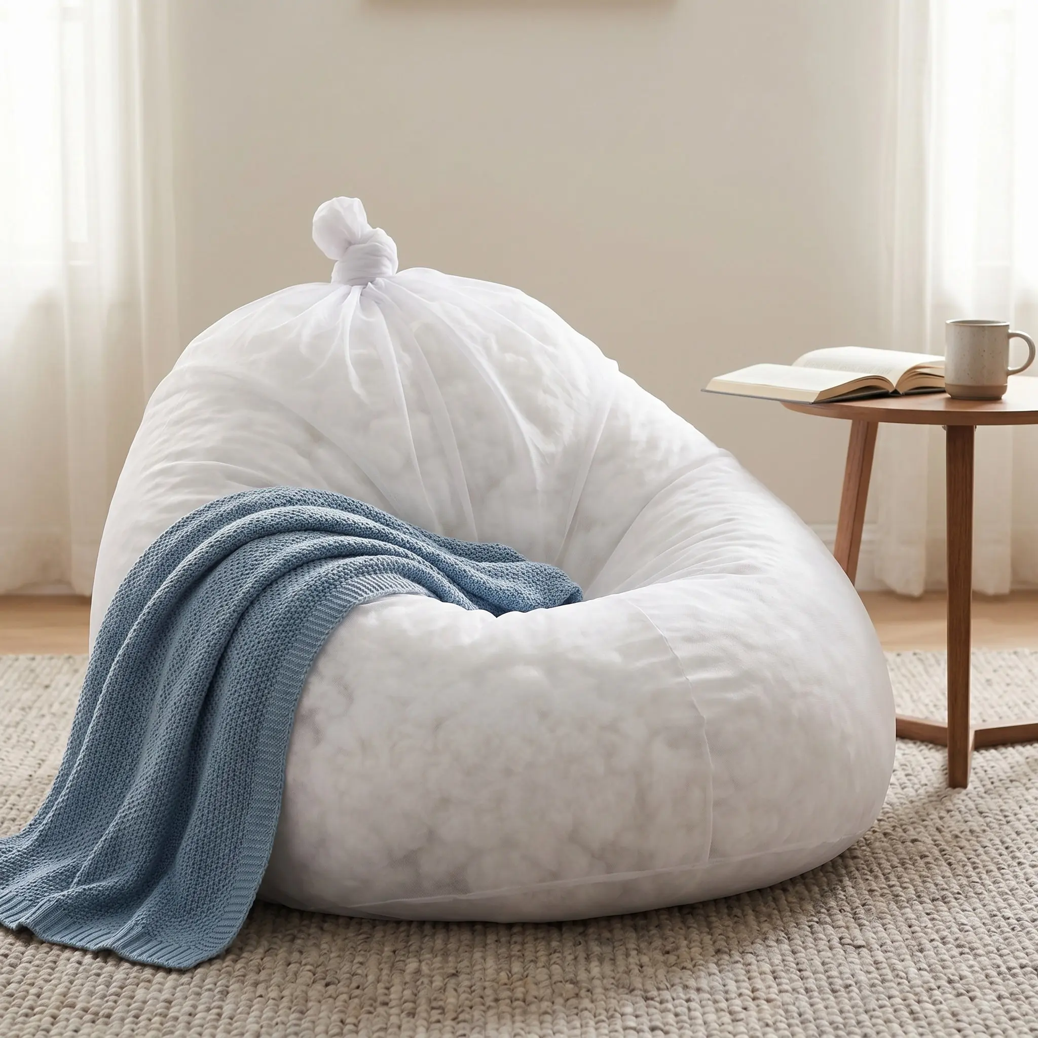 Bean Bag Chair Inner Liner Breathable Mesh Soft Lazy Sofa Cover Replacement No Filler Lightweight Lounger Liner Home Office