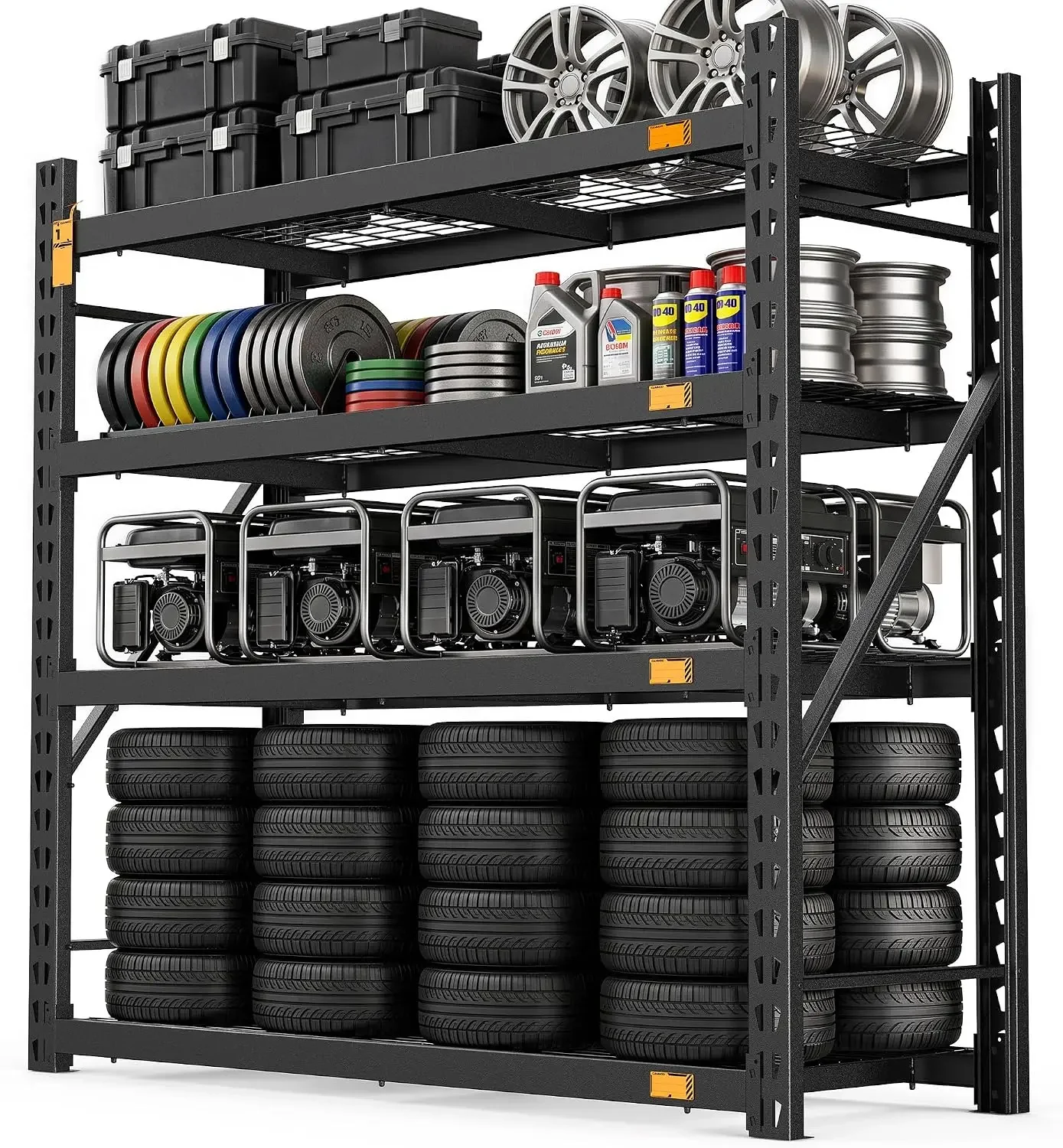 6000LBS Heavy Duty Storage Shelves, 61''W x 24''D x 72''H | Metal Garage Shelving unit with Magnetic Label, Upgraded