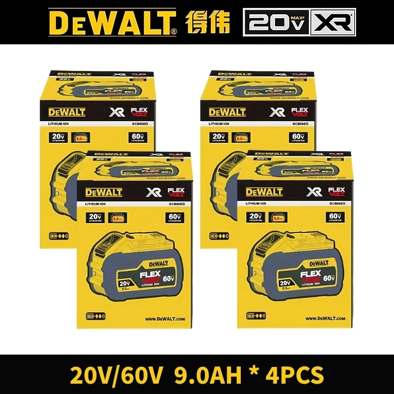 Original Flexvolt DEWALT 20V/60V Battery, for DCB606 DCB205 DCB206 DCB609 Power Tool 20V Battery, 5AH 6AH 9AH Dewalt Battery image 3