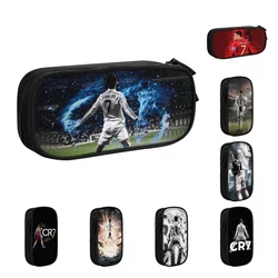 CR7 Football Soccer Pencil Case Pencil Box Pen for Girl Boy Big Capacity Bags Students School Zipper Stationery