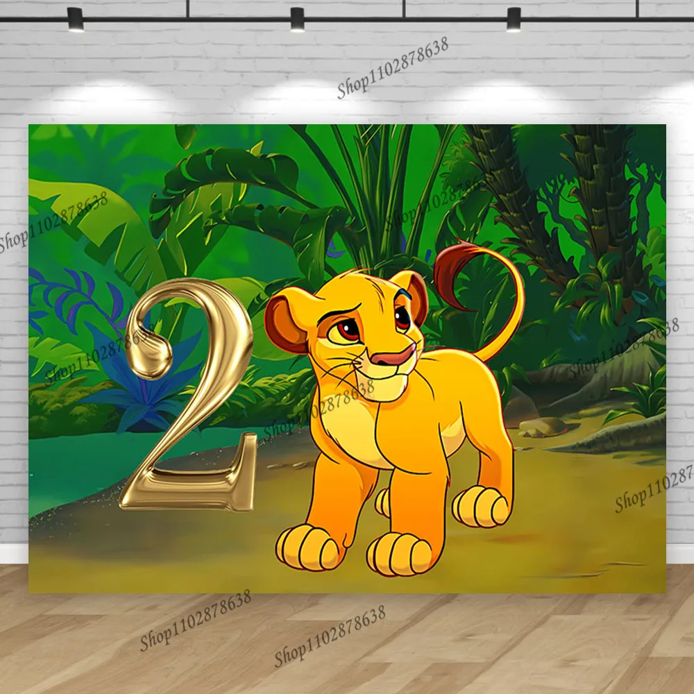 The Lion King Birthday Backdrop Custom Gold Age 1 2 3 4 Children Party Background Boy Kids Jungle Baby Shower Decoration Banner