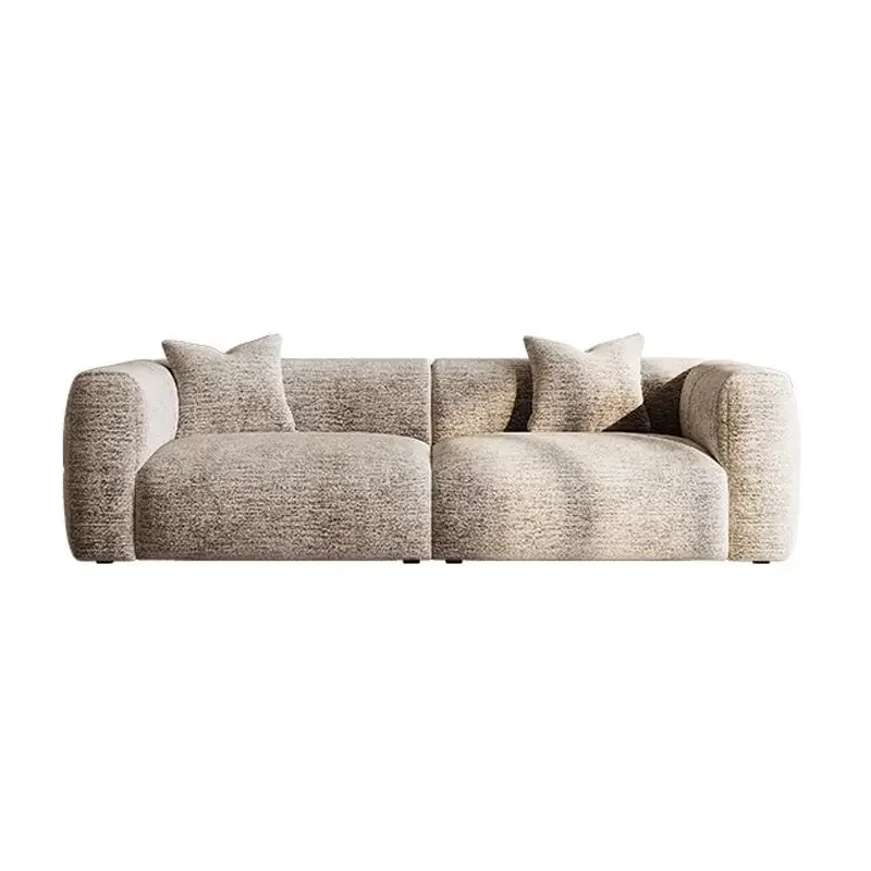 

Nordic lazy style apartment cream French living room straight row