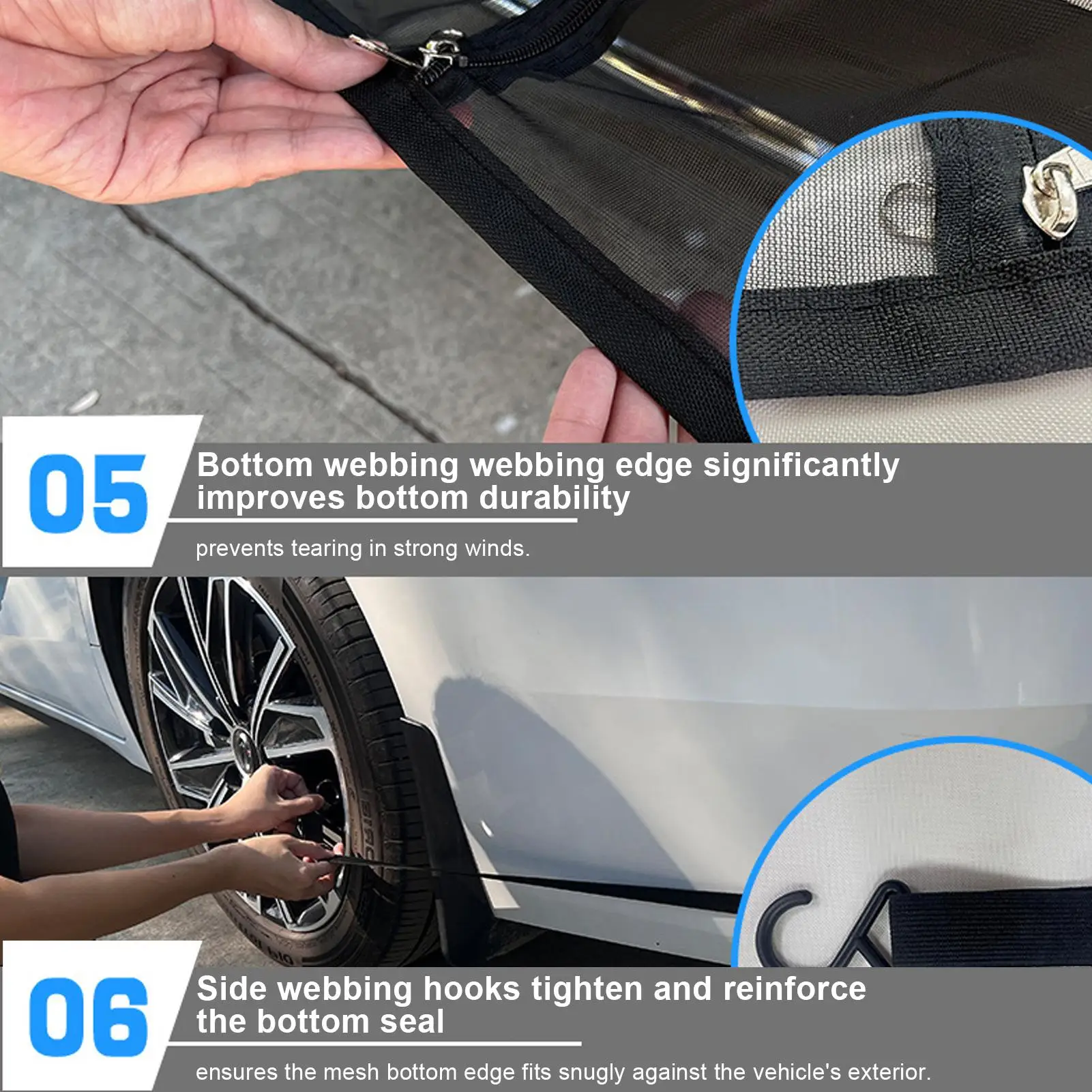 

SUV Tailgate Fly Screen 58x57inch Fly-Proof Magnetic Tent SUV Rear Window Protection Screen For Van Truck Trailer Tailgating