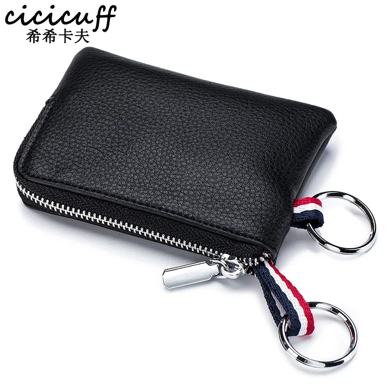 Men's Coin Purse Women Mini Wallet Split Leather Zipper Driver's License Key Case Card Holder Change Purse for Man Clutch Wallet