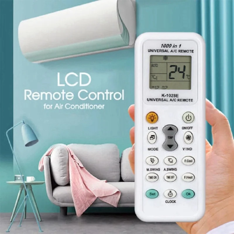 K1028E 1000 In 1 Universal Remote Control LCD Controller For Air Conditioner Low Power Consumption Remote Controller