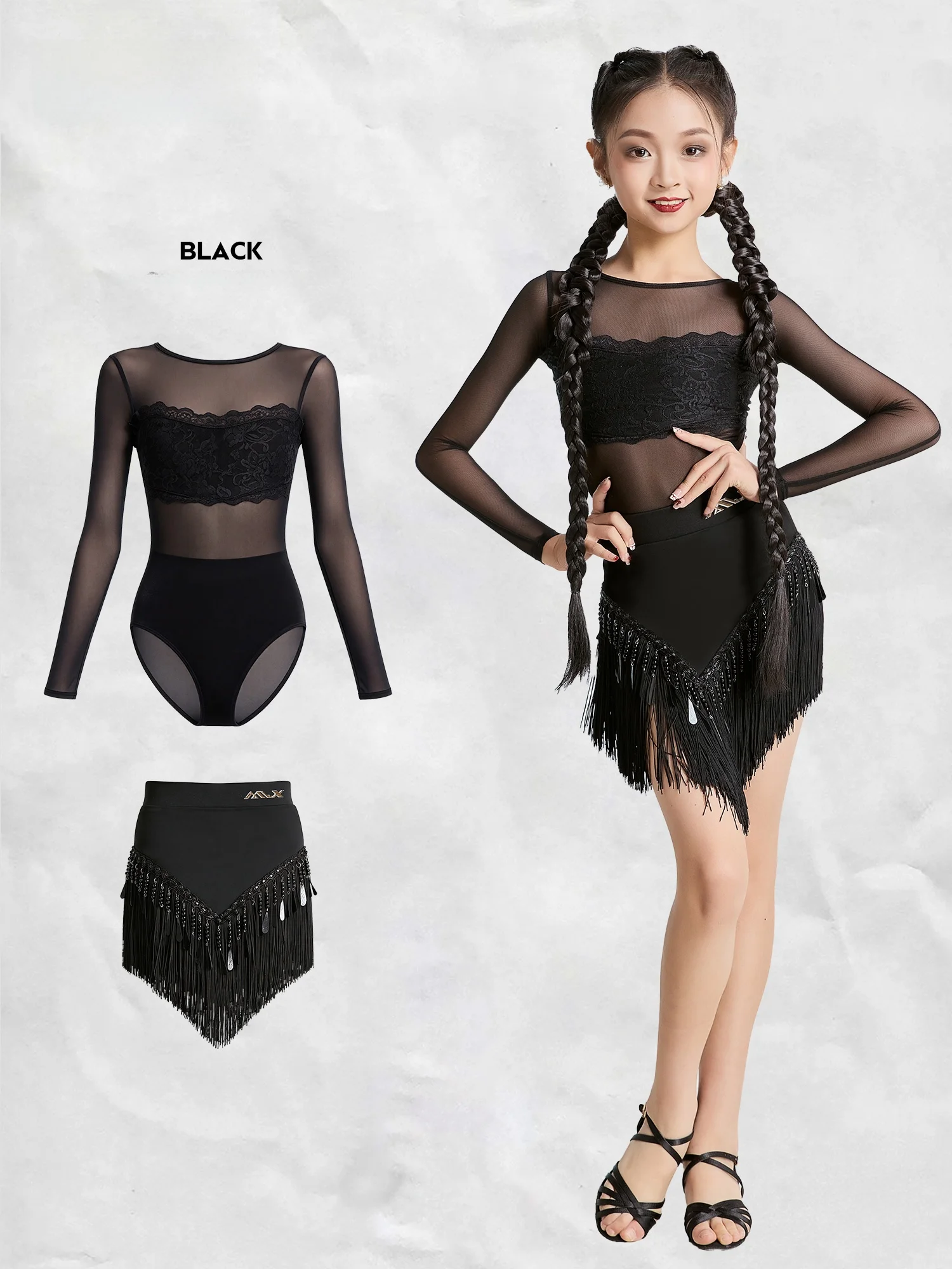 ensemble-de-danse-latine-pour-filles-mulanxi-jupe-a-franges-haute-elasticite-manches-longues-col-rond-costume-d'entrainement-et-de-performance