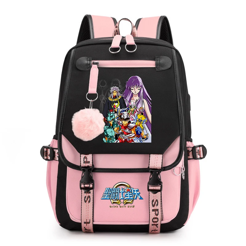 

Kids Cute Saint Seiya School Backpack Girls Casual Rucksack with Cartoon Print for Daily Use