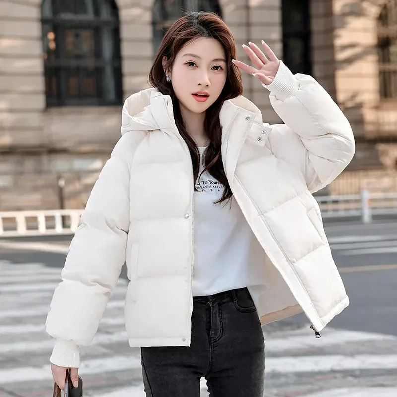 Down Cotton-padded Women\'s Winter 2025 New Female Student Short Coat Korean Version Of Loose Jacket Padded Bread Parkas Overcoat