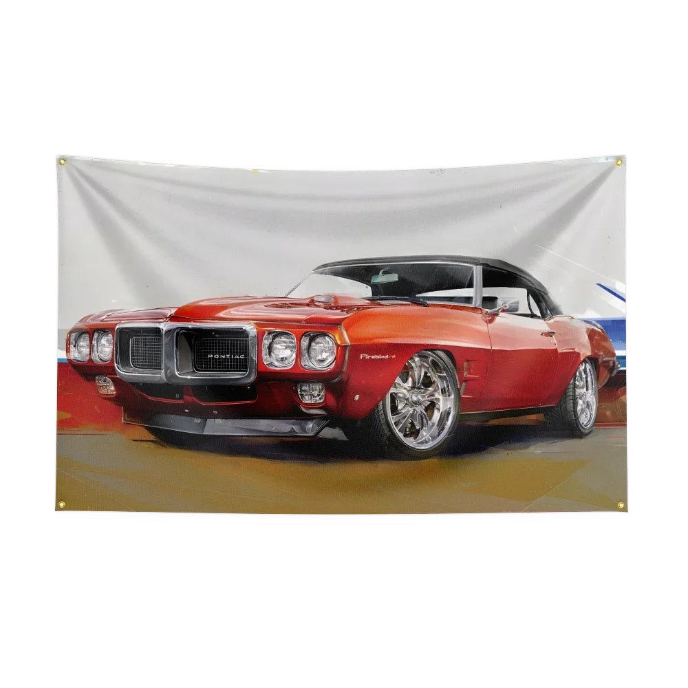 Bandera de coches musculosos americanos Vintage pancarta coche Retro con impresión Digital poliéster para decoración