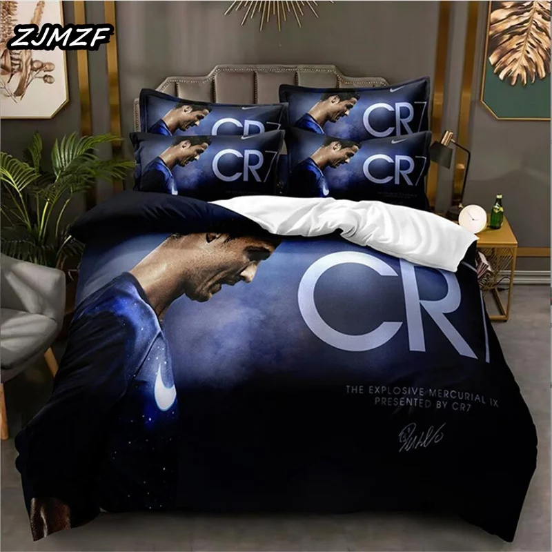 Football Superstar Fashion 3D Printed Bedding Queen Bedding Set Soft And Comfortable Customized King Size Bedding Set For Boy