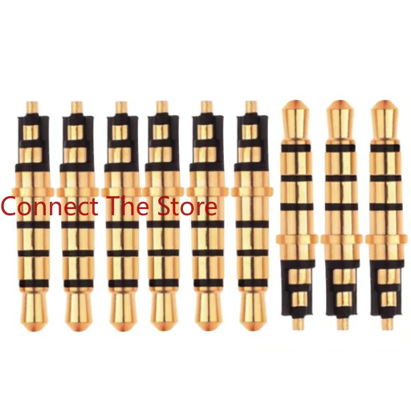 10PCS Headphone Plug 3.5MM Level 4.5 Disc  Stereo    Male    Extended Gold Plating.