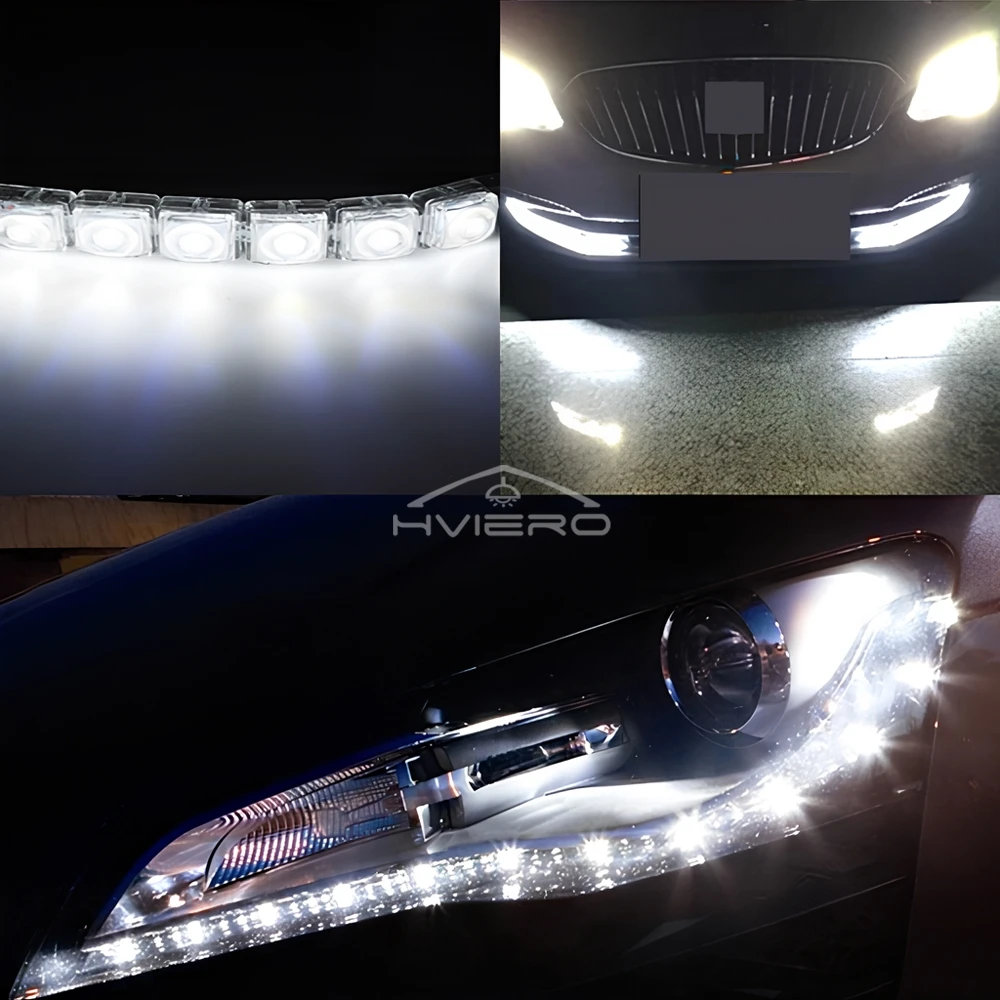 Led Auto Flexible Bulbs Silicone Daytime Night Running Light 6LED Lens 12V White Headlight Reverse Parking Fog Turn Signal Lamps