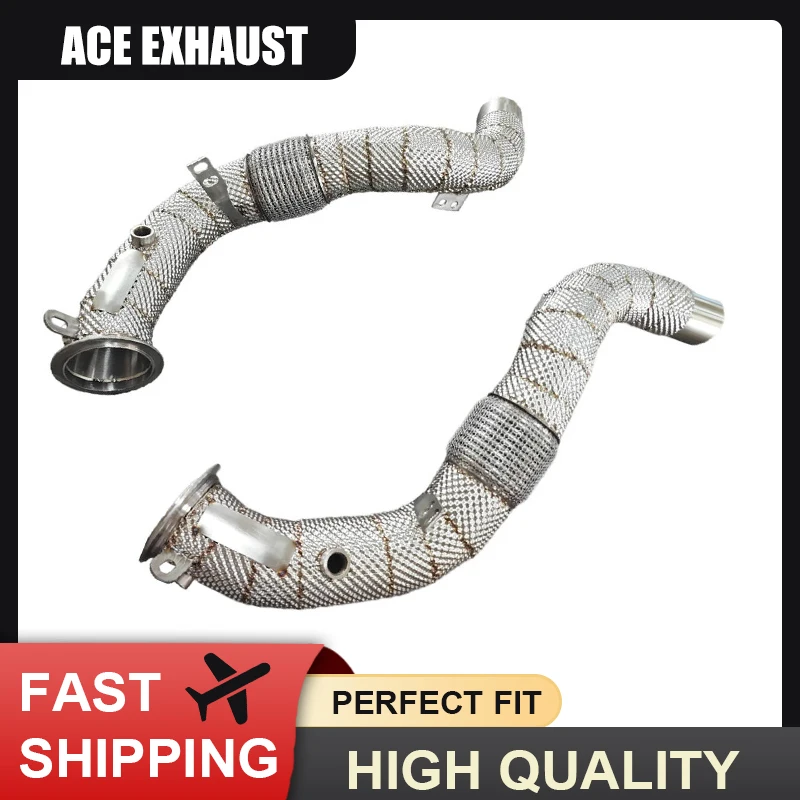 

ACE Hot Sale Exhaust Downpipe for BMW S63 X5M F85 X6M F86 4.4T High Performance SUS304 Exhaust Header with Heat Shield