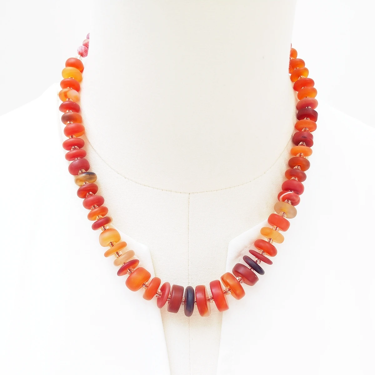 

Lii Ji Brown Color Real Stone Agate Necklace 50cm Stock Sale Women Jewelry Gift