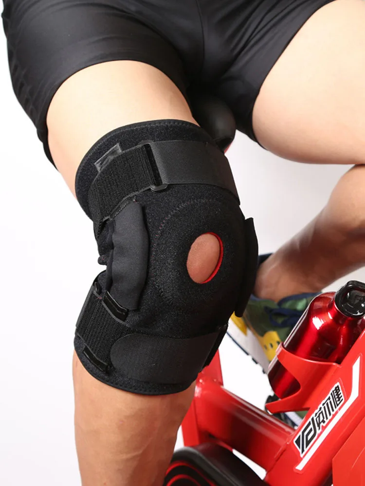 AliExpress Aolikes AOLIKES 1PCS Hiking Cycling Knee Support Protector With Removeble Aluminum Plate 4 Straps For Mountaineering Knee Joint Restore