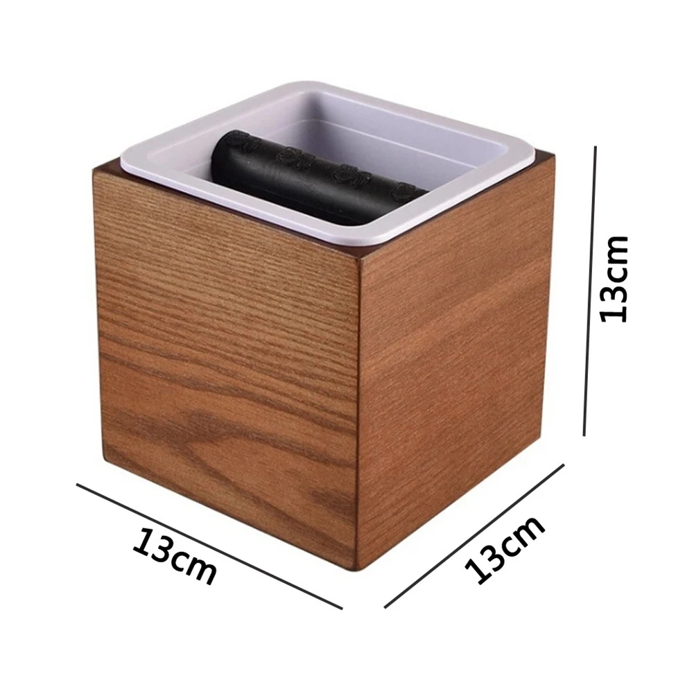 Wooden Coffee Tamper Knock Box ABS Deep Bent Design Coffee Slag Not Splash Manual Coffee Grinder Coffee Accessory