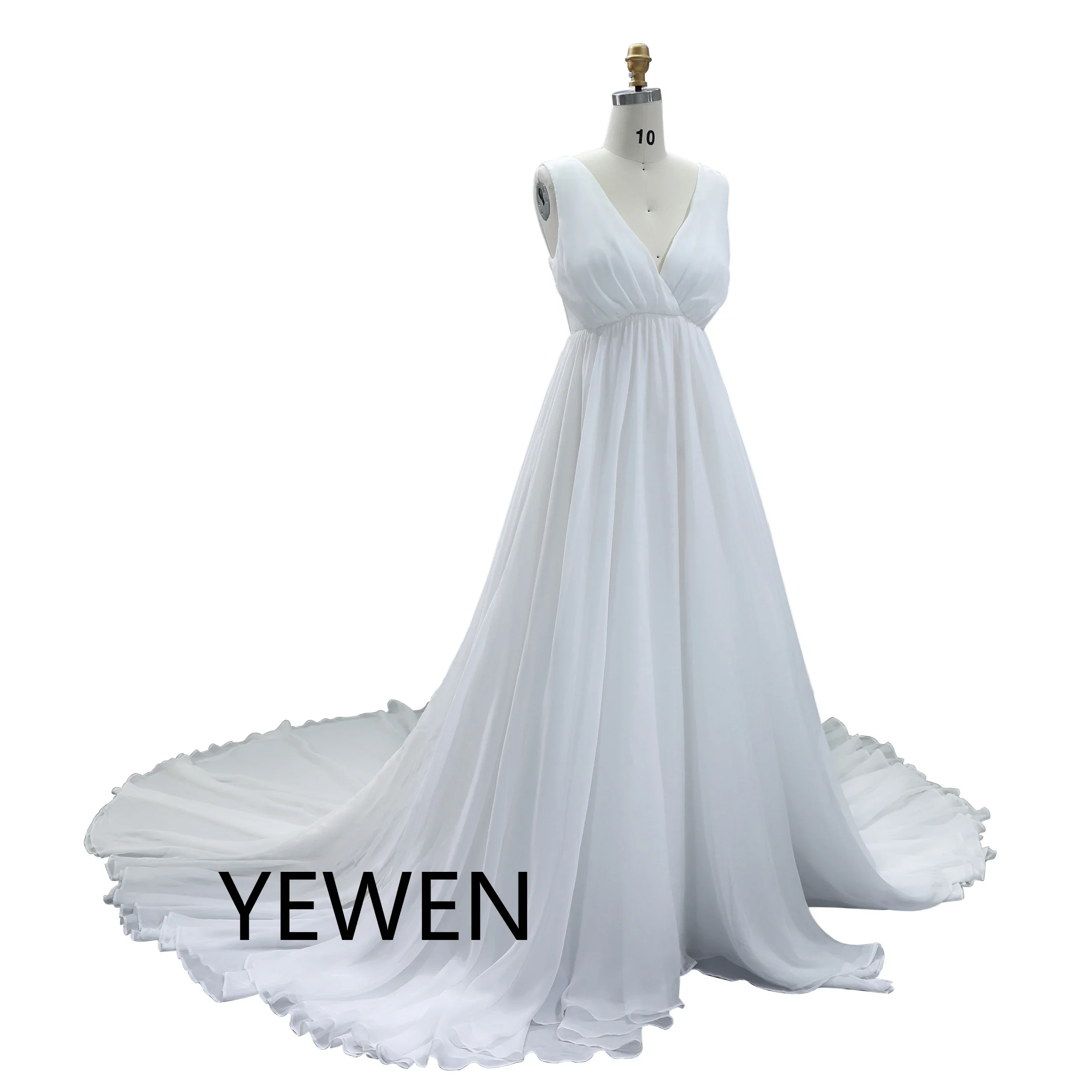 White V Neck Photography and Maternity Dresses for Special Occasions Long Wedding Dresses 2025 Woman Ceremony Dress YW231165