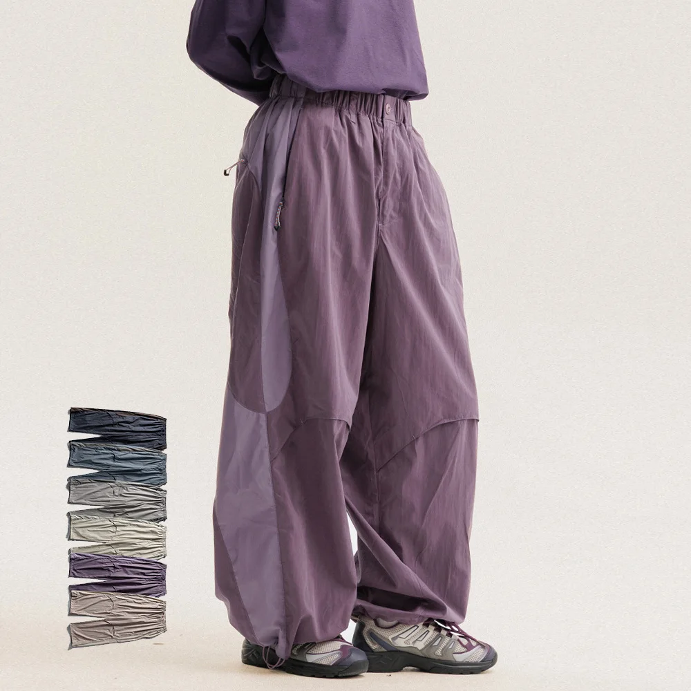 Men Women Splice Fashion Outdoor Loose Casual Lightweight Quick Dry Sports Cargo Baggy Pants Track Trouser Jogger Sweatpants - Image 2