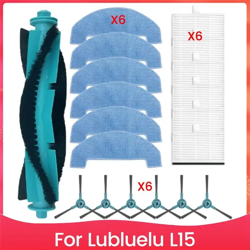 A19F-For Lubluelu L15 Vacuum Cleaner Replacement Parts Set Main Brush, Side Brushes, Filters Robot Vacuum Cleaner Accessories