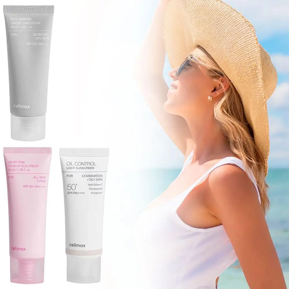 Celimax Protector solar a base de agua de doble barrera resiste eficazmente los rayos UV SPF50+PA+++++ Control refrescante de aceite Cuidado de la piel