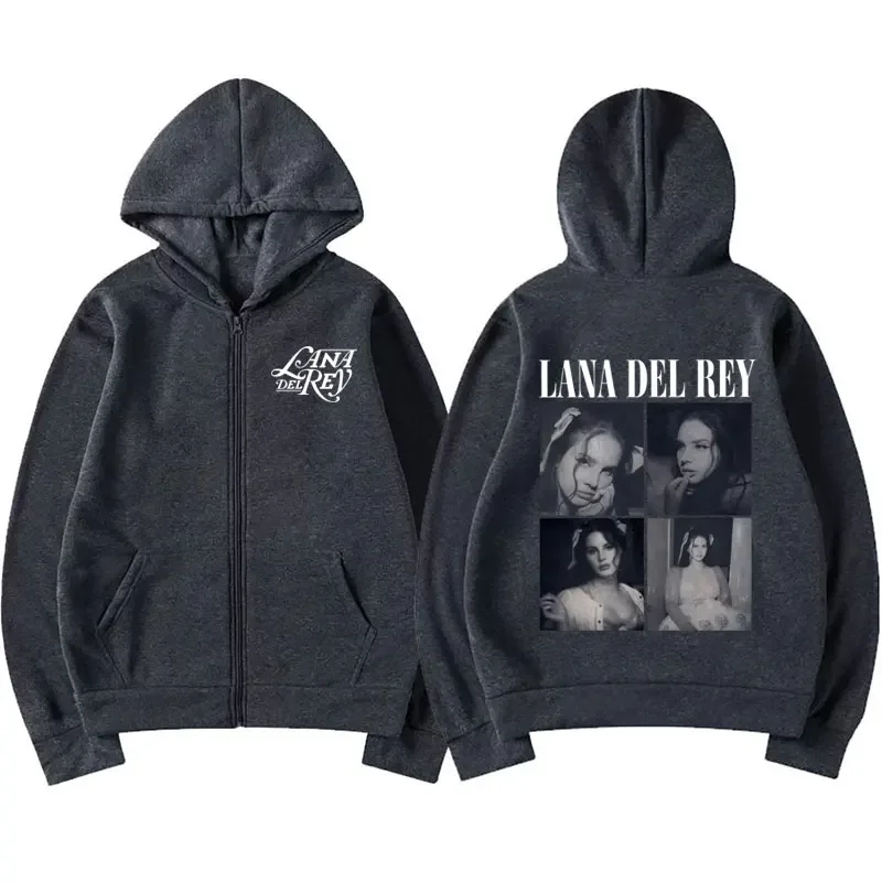 Retro Lana Del Rey Zip Up Hoodie Ultraviolence New Music Album Sweatshirt Men Women Hip Hop Style Oversized Zipper Jacket Hooded