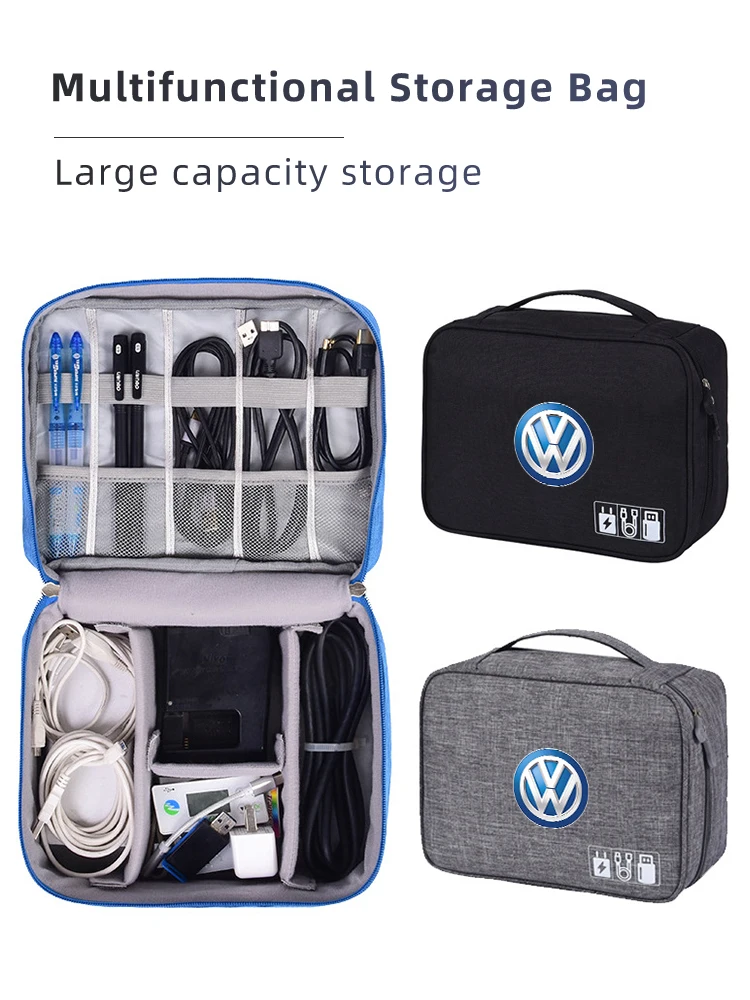 Car Storage Bag Waterproof Digital Protective Organiser Case For VW GTI Passat Polo Golf Scirocco Tiguan Jetta T-ROC Touareg Tou