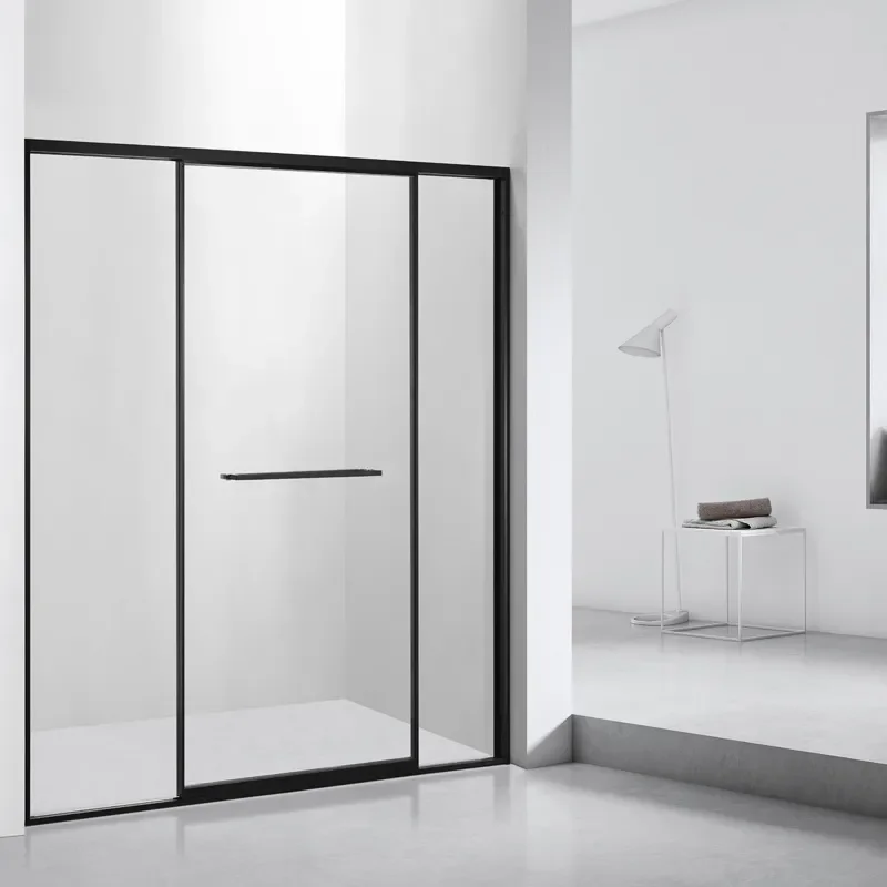 for Narrow Side One Character Shower Room Partition Bathroom Wet Dry Separation Glass Sliding Door Modern Simple Design