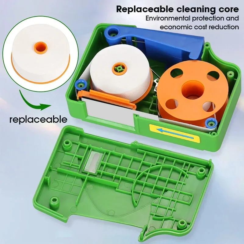A-550 FTTH Fiber Wiping Tool Optical Fiber End Face Cleaning Box Pigtail Cleaner Cassette Fiber Tools for Telecommunications