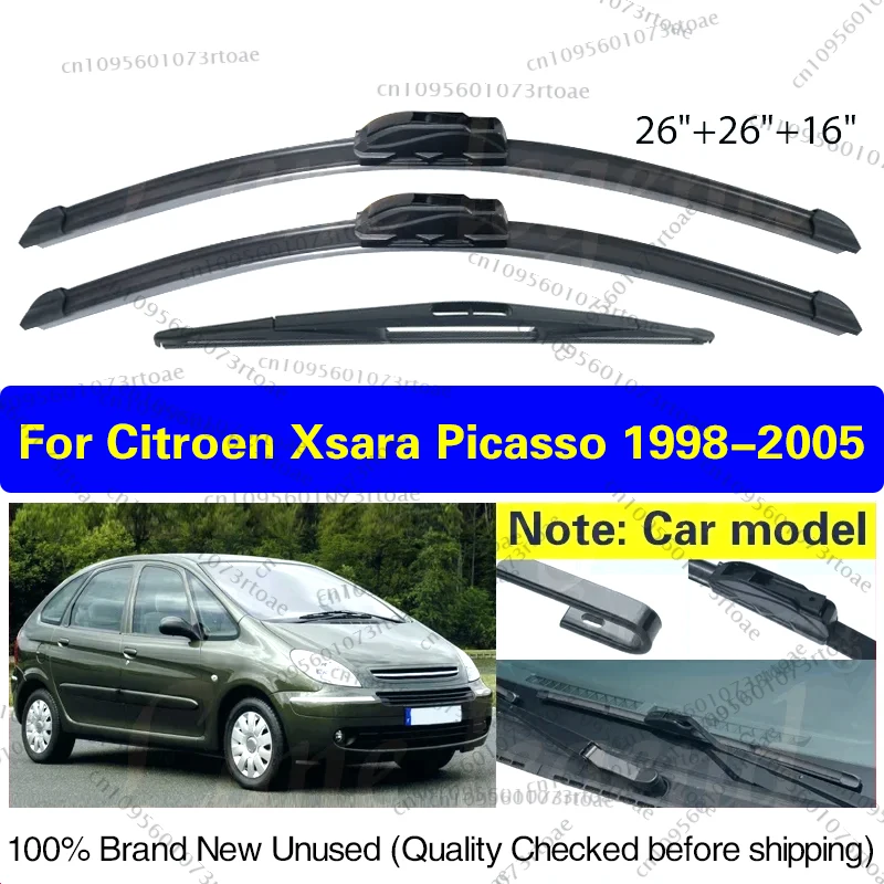

For Citroen Xsara Picasso 1998 - 2005 Wiper Front Rear Wiper Blades Windshield Windscreen Window Brush 26"26"16" Car Accessories