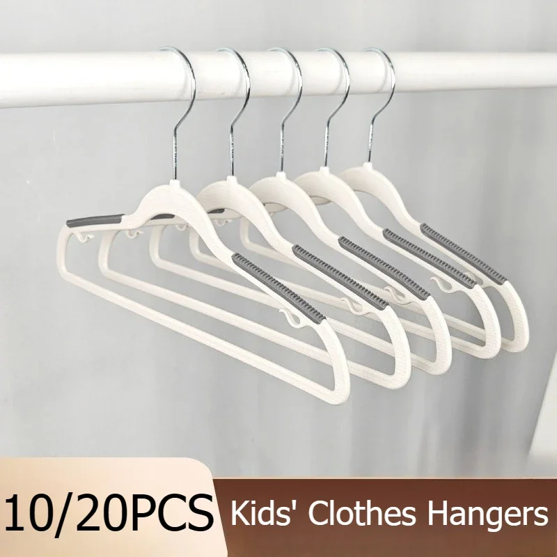 10/20 Pack Children's Clothes Hangers Non-Slip Durable Plastic Hanger with Swivel Hook for Skirts Space-Saving Closet Organizers