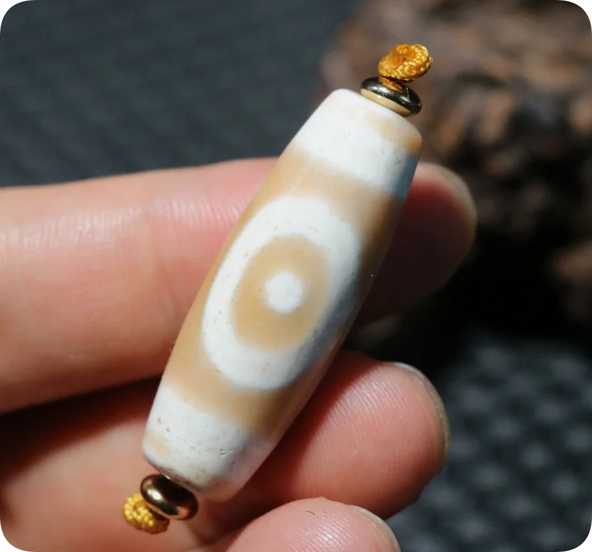 Magic Energy Tibetan Old Agate Harmonious Heaven&Earth dZi Bead Amulet Pendant