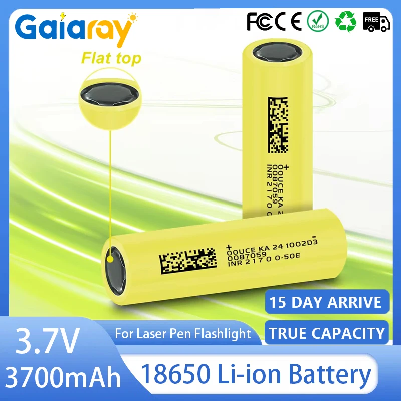 

21700 Battery 3.7V 5000mAh Lii-50E Rechargeable Batteries High Capacity Power Lithium Battery for Flashlights Power Tools Toys