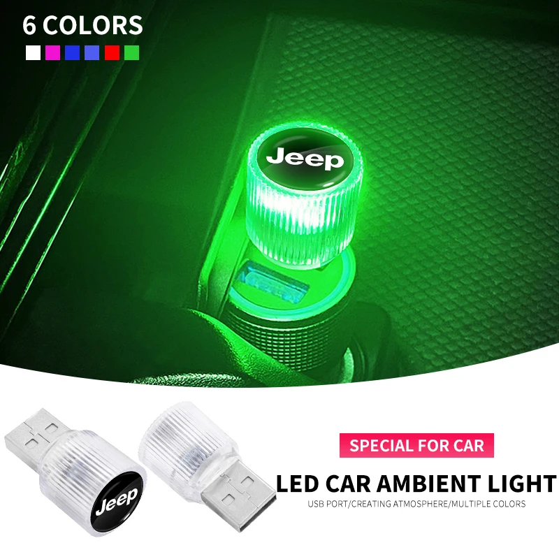 

Car Mini Colorful LED Decorative Lamp Auto Accessory For Jeep Wrangler Grand Cherokee Compass Wagoneer Gladiator Avenger JK