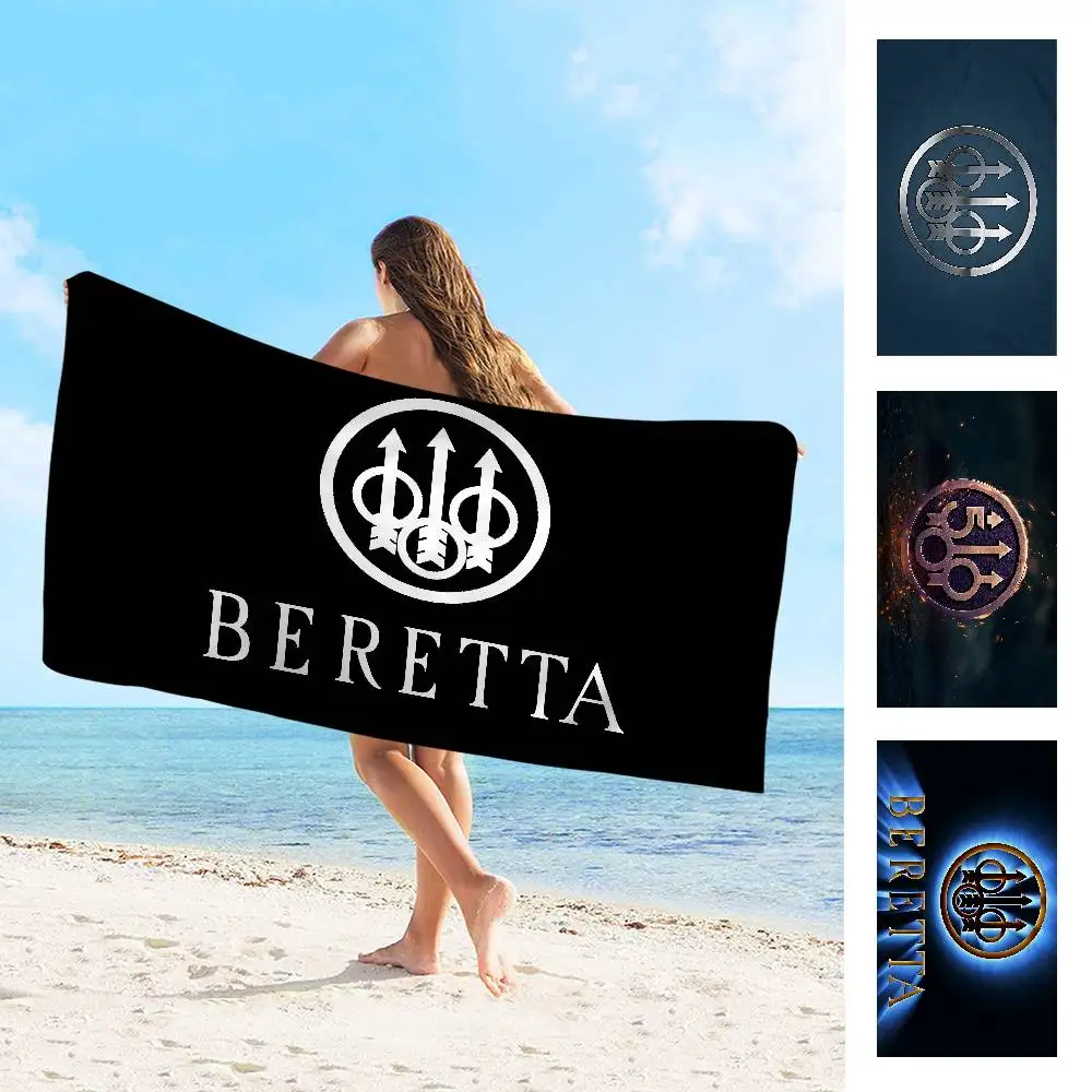 Fashion Brand B-Beretta Logo Beach Towel Colorful Bath Towels for Girl Microfiber Quick Dry Custom Sand Free Beach Yoga Spa Gym