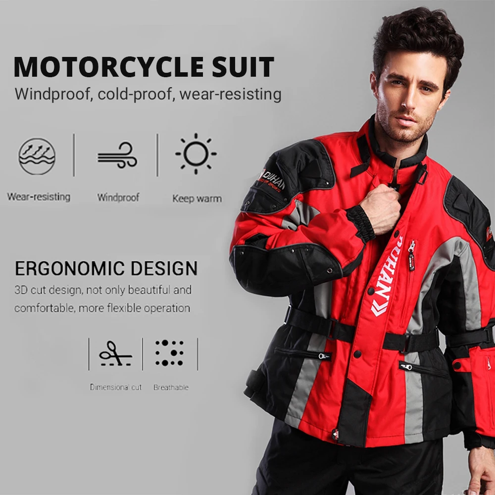 

Men Motorcycle Riding Jacket Anti Fall Anti-collision All Season Riding Jacket Waterproof Warm Reflective Outdoor Sports Jacket
