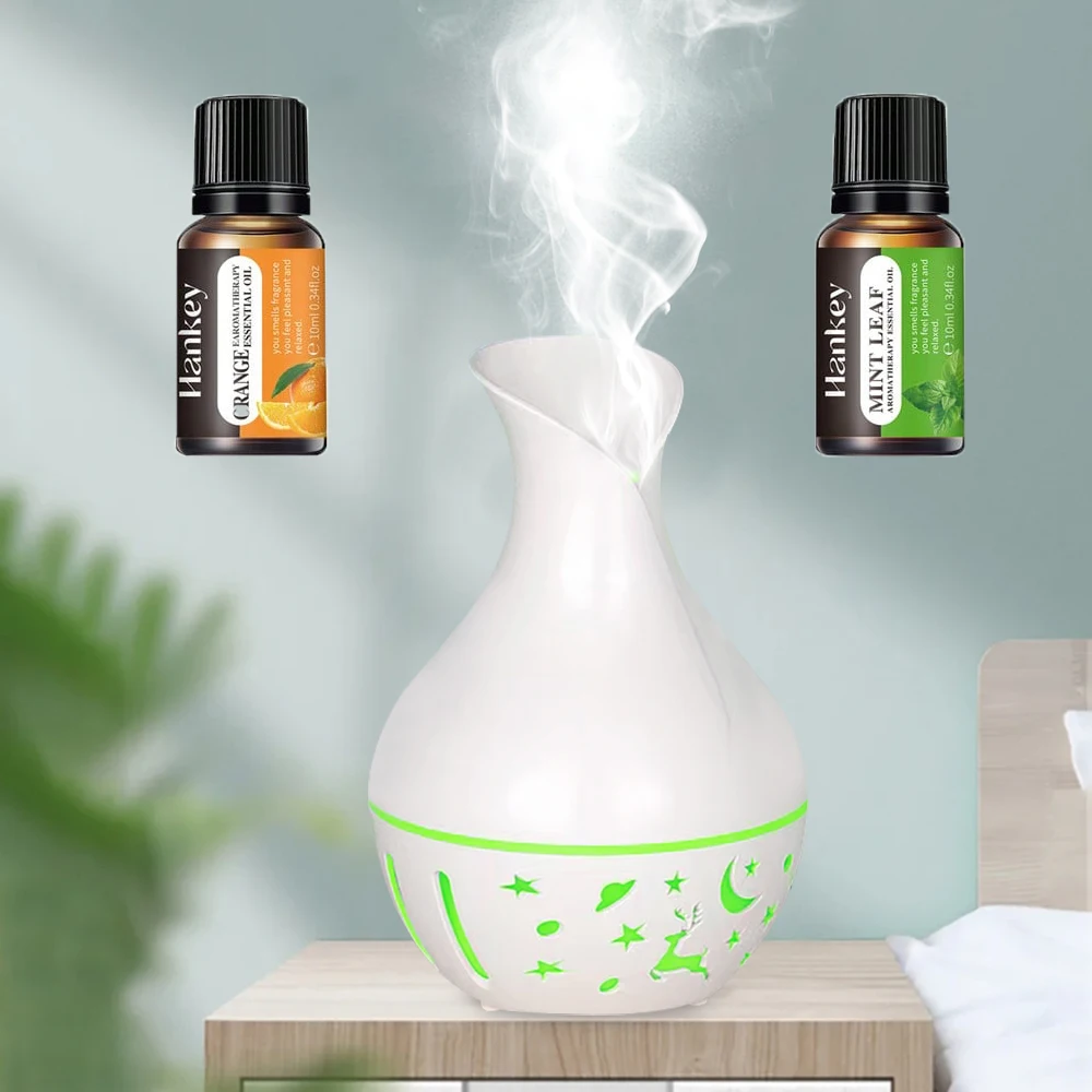

Includes 2pcs essential oil Aromatherapy Diffuser Fragrance Humidifier With Colored LED Lighting 200ml Aromatherapy Mist Diffuse