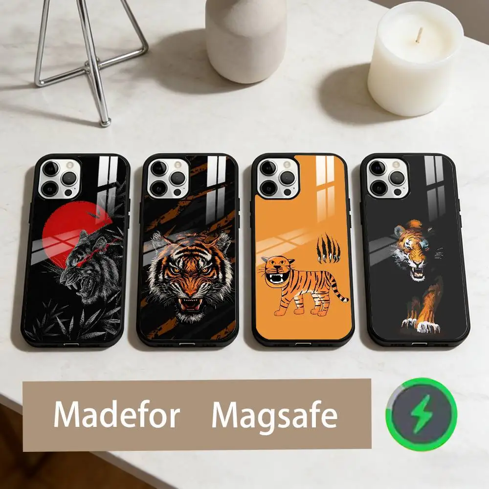 

A-Abstract T-Tiger Phone Case For iPhone17,16,15,14,13,12,11 Plus,Pro Max Magnetic For Magsafe Wireless Charging