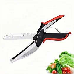 Vegetable Scissors 6-in-1 Multifunctional Kitchen Scissors with Cutting Board Knife Food Cutter Chopping Scissors for Kitchen