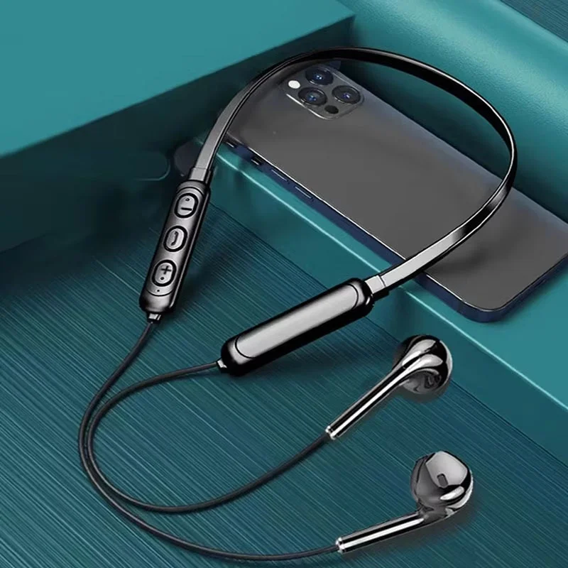 Neck Hanging Bluetooth Headset HD Microphone For iPhone Xiaomi Huawei Phone Noise Reduction Sound Sports Fitness Audio Accessory